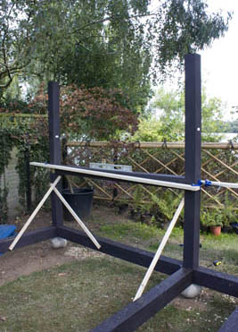 two corner posts and side girt fixed and clamped